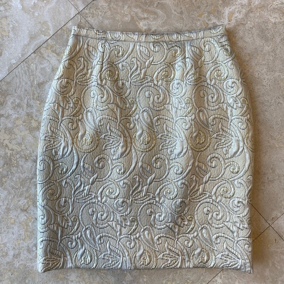 Custom Made Vintage Brocade High Waist Pencil Skirt - 4 - Picture 1 of 5